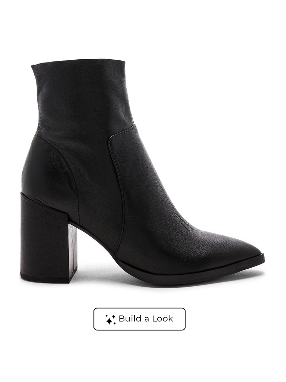 Tony Bianco Black Leather Block Heel Ankle Boot